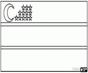 Vlag van Oezbekistan kleurplaat