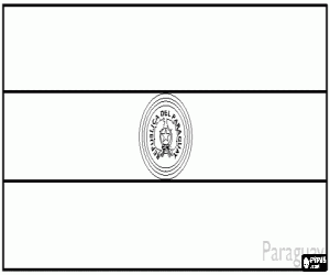 Vlag van Paraguay kleurplaat