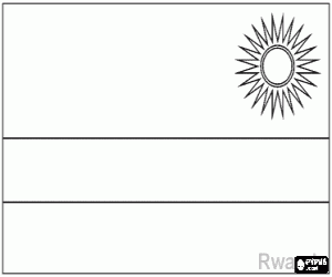 Vlag van Rwanda kleurplaat