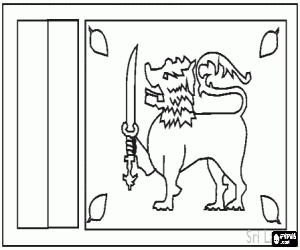 Vlag van Sri Lanka kleurplaat