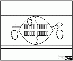 Vlag van Swaziland kleurplaat