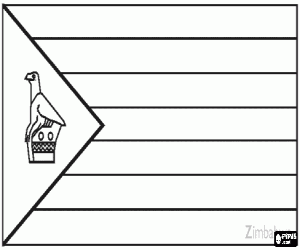 Vlag van Zimbabwe kleurplaat