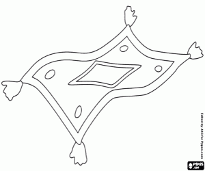 Het vliegend tapijt van Aladdin kleurplaat