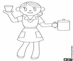 Vliegtuigen service aan boord kleurplaat