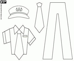 Vliegtuigpilootuniform kleurplaat