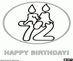 Voor een gelukkig 72 verjaardag kleurplaat