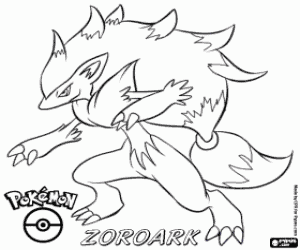 Een vos Pokémon, Zoroark kleurplaat