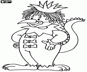 Een vreemde Carnaval kostuum kleurplaat