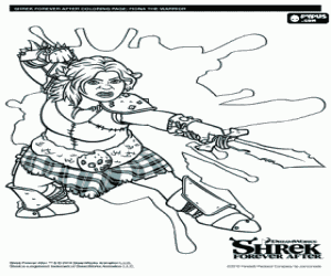 Een vrouwelijke oger krijger, Fiona kleurplaat