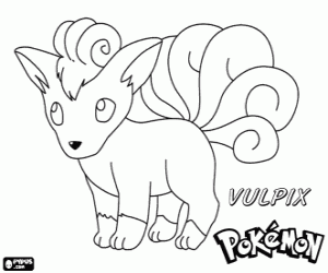 Vulpix, een vos Pokemon kleurplaat