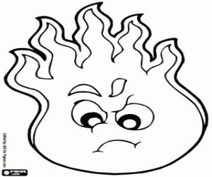 Vuur vlammen kleurplaat