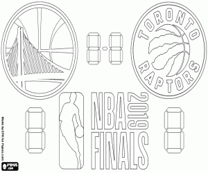 Warriors vs Raptors, NBA Finals 2019 kleurplaat