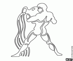 Waterman, teken van de horoscoop kleurplaat