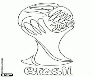 Wereldkampioenschap FIFA Brazilië 2014 logo kleurplaat
