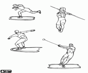 Werponderdelen in Atletiek kleurplaat