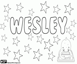 Wesley, Engelse naam kleurplaat