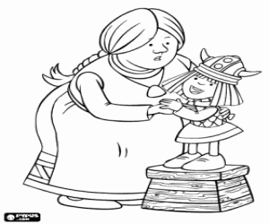 Wickie de Viking met zijn moeder Ylva kleurplaat