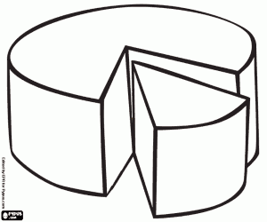 Een wiel van kaas gruyere kleurplaat