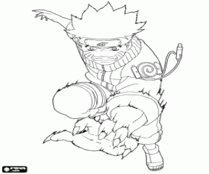 Het wild beest Naruto Kyuubi kleurplaat