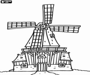 Een windmolen kleurplaat