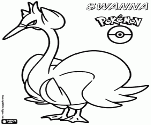Witte vogel Pokémon, Swanna kleurplaat