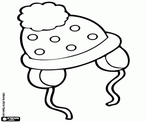 Een wol muts voor baby kleurplaat