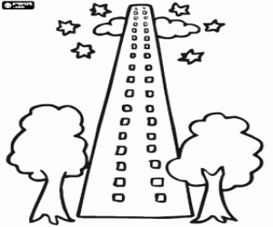 Wolkenkrabber, zeer hoog gebouw kleurplaat