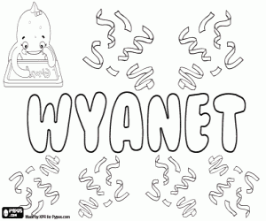 Wyanet, meisjesnaam kleurplaat