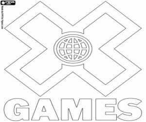 X Games logo kleurplaat