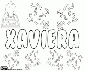 Xaviera, vrouwelijke van Xavier kleurplaat