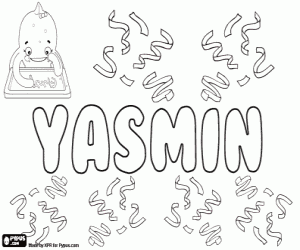 Yasmin, Arabische naam kleurplaat