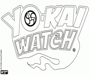Yo-kai Watch originele logo kleurplaat
