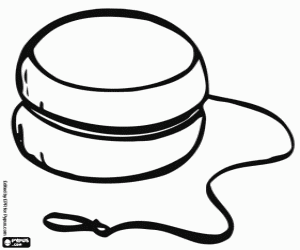 Een yo-yo, speelgoed kleurplaat
