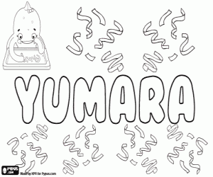 Yumara, meisjesnaam kleurplaat