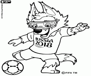 Zabivaka, de mascotte van Rusland 2018 kleurplaat