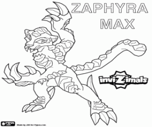 Zaphyra Max, een katachtige Invizimals kleurplaat