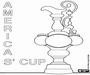 Zeilen trofee van America's Cup kleurplaat