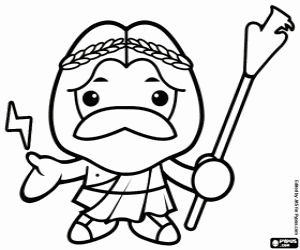 Zeus of Jupiter, de koning van de goden kleurplaat