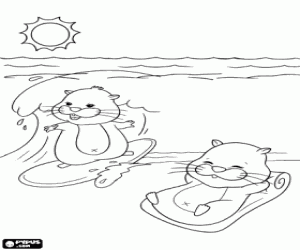 Zhu Zhu Pets op het strand kleurplaat