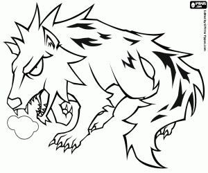 Zwarte hond, een spook kleurplaat