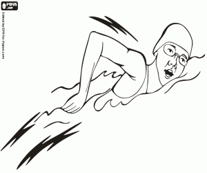 Zwemmen, eerste deel van een triatlon kleurplaat