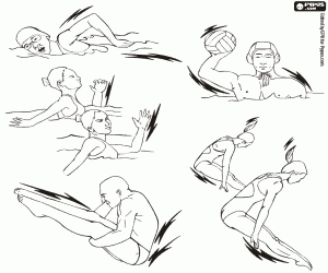 Zwemmen Olympische sporten kleurplaat